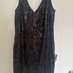 Lulu's Black Sequin Mini Dress